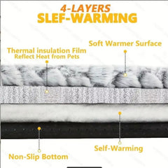 Pet Quick Warm up Snowflake Fleece Material Bed - Washable