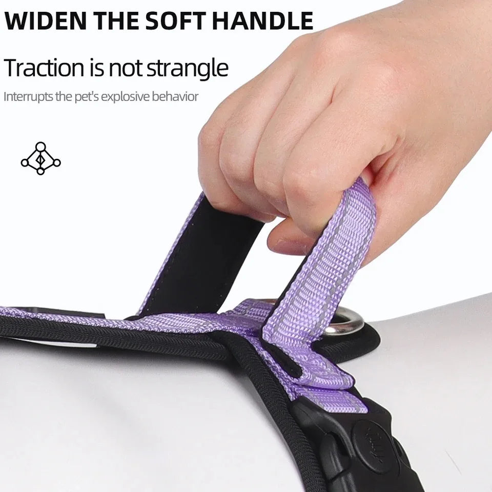 New Pet Dog Harness Reflective with Handle Easy Control Dog Vest Harness Adjustable Puppy Chest Straps for Small Medium Dogs