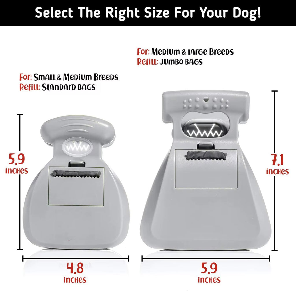 Portable Dog Pooper Scooper Convenience for Small and Large Dogs with Bag Attachment