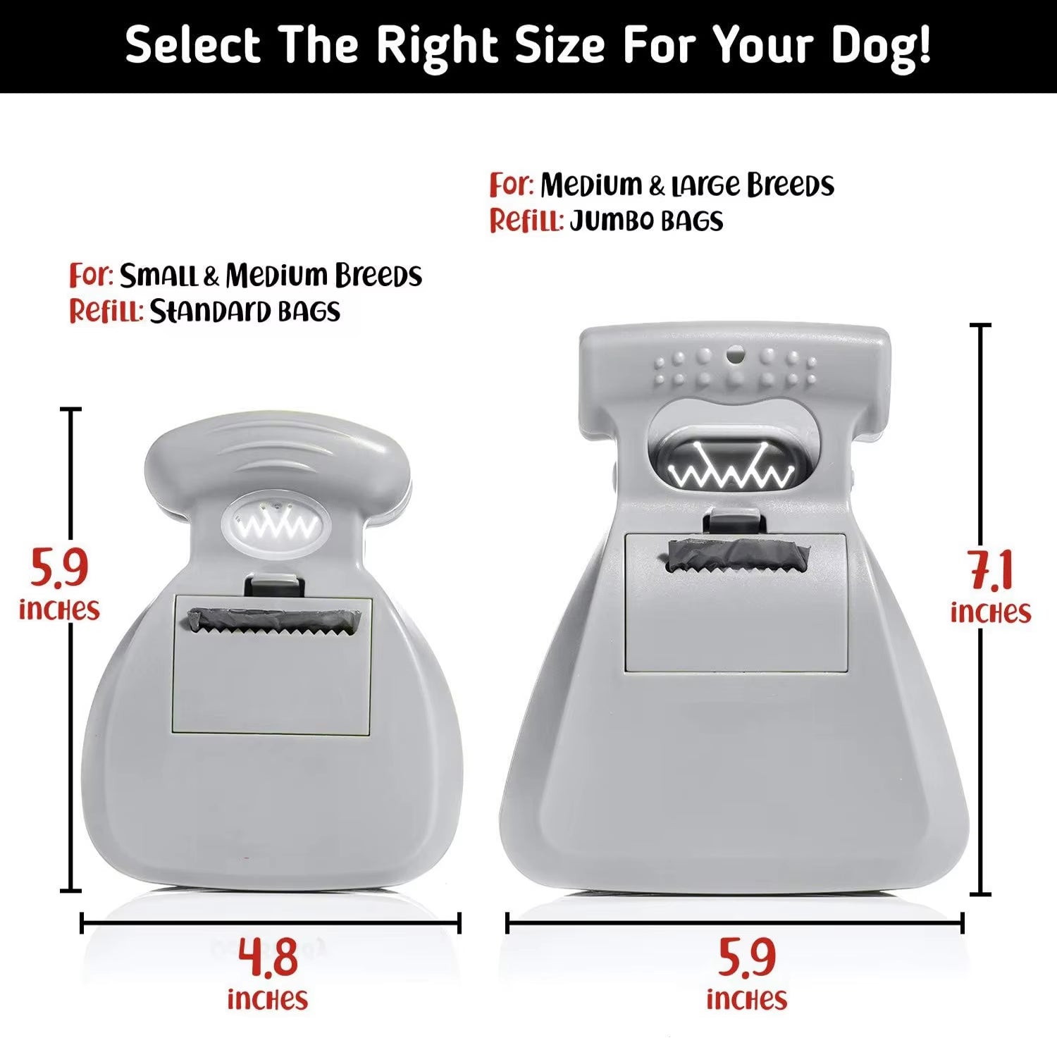 Portable Dog Pooper Scooper Convenience for Small and Large Dogs with Bag Attachment