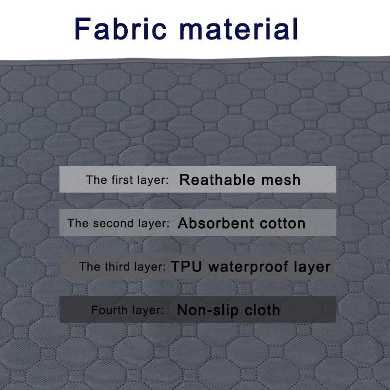 Washable Dog Pee Pad Blanket - Reusable Absorbent Diaper Mat for Puppy Training, Pet Bed, and Car Seat Cover