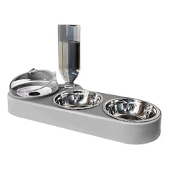 High-Capacity Pet Feeder Bowl Set with Beveled Mouth Automatic Drinking Water Splash-Proof