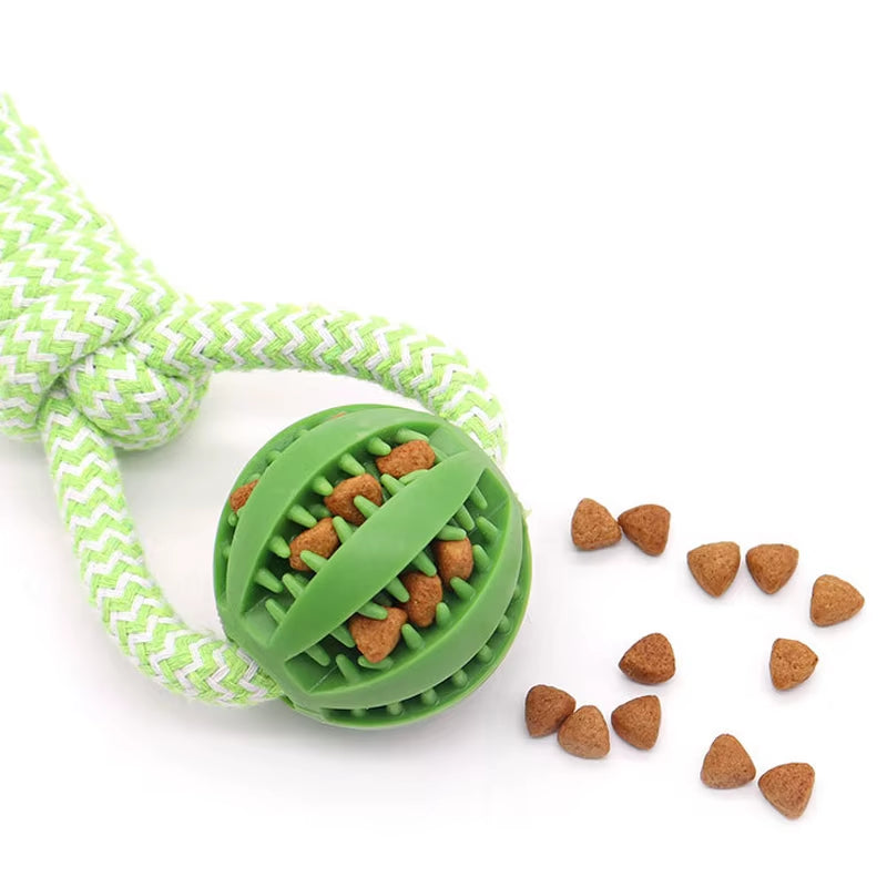 Pet Ball Toy with Rope Rubber Leaking Balls Toy for Small Large Dogs Puppy Chewing Bite Resistant Toys Dog Accessories