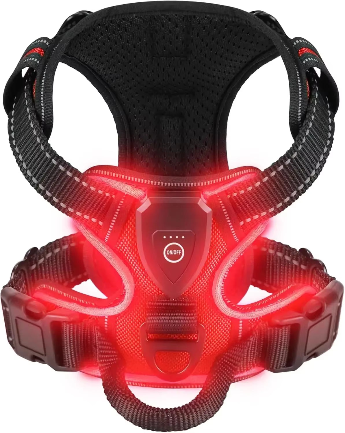 Led Luminous Dog Harness No Pull Adjustable Rechargeable Pet Vest Harness Small Medium Large Dogs Outdoor Walking Pet Supplies