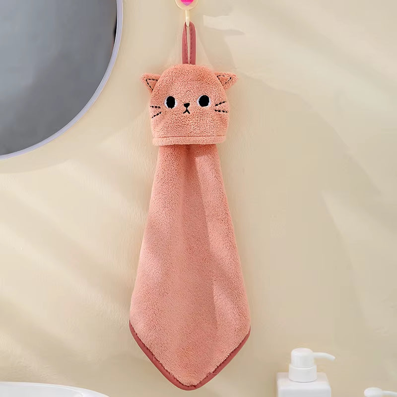 Cat Face Bathroom Hand Towel