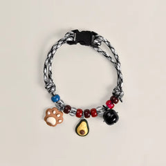 Pet Beaded Necklace Accessories, Skin-Friendly Rope Neck Collar, Dog and Cat Bell Collar to Prevent Getting Lost