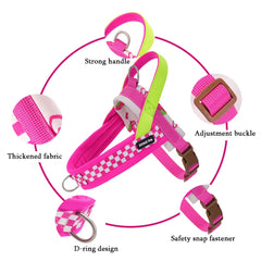 Saddle Style No Pull Dog Harness, Adjustable Soft Mesh Pet Vest with Handle, Reflective Breathable Outdoor Walking Harness