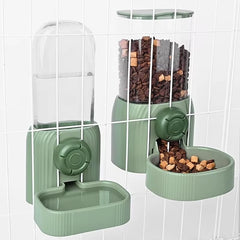 Hanging Automatic Pet Feeder & Waterer Set - Gravity Station for Cages