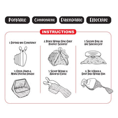 Portable Dog Pooper Scooper Convenience for Small and Large Dogs with Bag Attachment