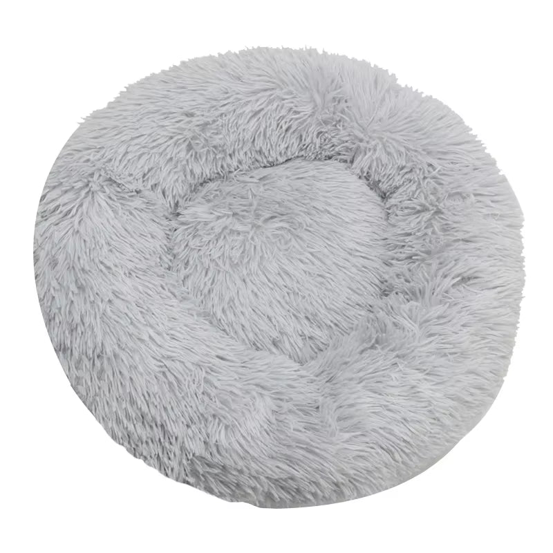 Round Plush Winter Pet Bed - Washable Basket for Small, Medium, and Large Dogs and Cats