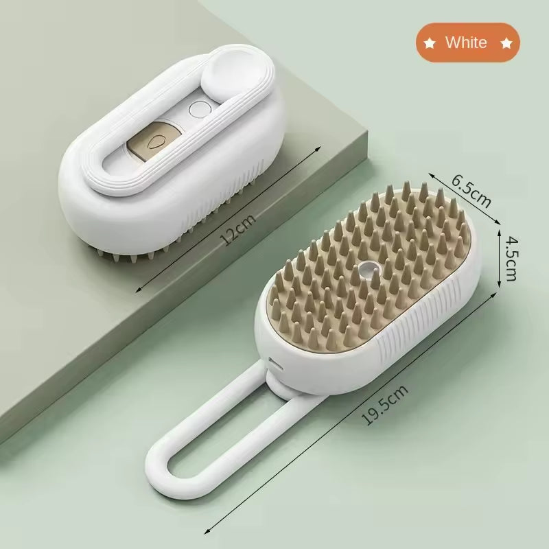3-in-1 Electric Pet Grooming Brush with Steam Spray and Massage Function for Dogs and Cats