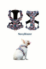 Premium Floral Cotton Dog Harness - 3M Reflective All-Season Vest