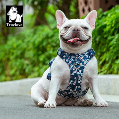 Premium Floral Cotton Dog Harness - Adjustable Aluminum Alloy Vest