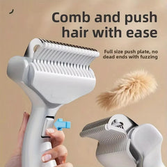Curved Stainless Steel Pet Grooming Brush - Professional Deshedding Tool for Dogs & Cats