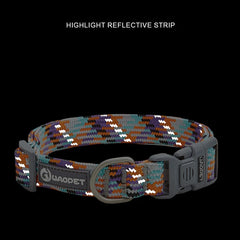 Reflective Nylon Dog Collar with Metal Buckle - Adjustable Heavy-Duty Puppy Collar - High-Visibility Quick-Release Neck Collar for Medium & Large Dogs