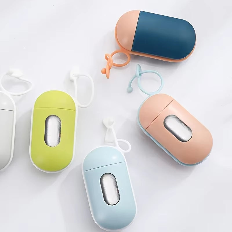 Portable Dog Poop Bag with 15 Poop Bags Dispenser Hangingable Dog Poop Bag Holder Poo Bags Dispenser Dogs Walking Garbage Bags