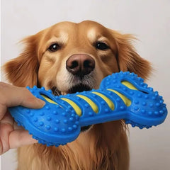 Indestructible Squeaky Rubber Bone Dog Chew Toy - High-Thickness Food-Grade TPR Teething Toy and Dental Care Massager for Puppies, Small, and Medium Dogs