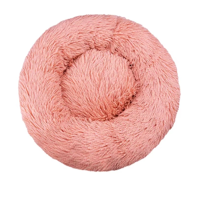 Round Plush Winter Pet Bed - Washable Basket for Small, Medium, and Large Dogs and Cats