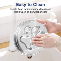 Pet Bone And Footprint Stainless Steel Feeding Bowl