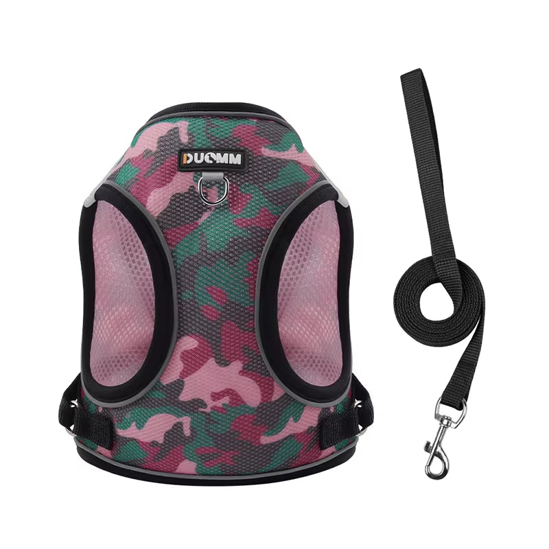 Puppy Dog Reflective Pet Harness and Leash Set for Dog &Cat No Pull Dog Vest Harness with Breathable Mesh Chest Straps