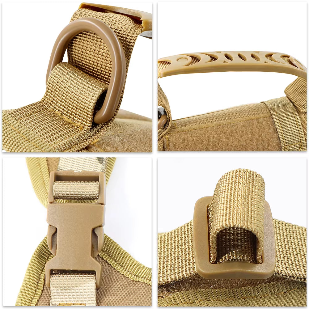 Tactical Puppy Harness Leash for Small Dogs Cats Adjustable Kitten Vest for Military Service Dog Working Training Walking