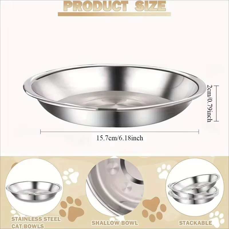 Slip-Resistant Stainless Steel Bowl Set – Low-Profile