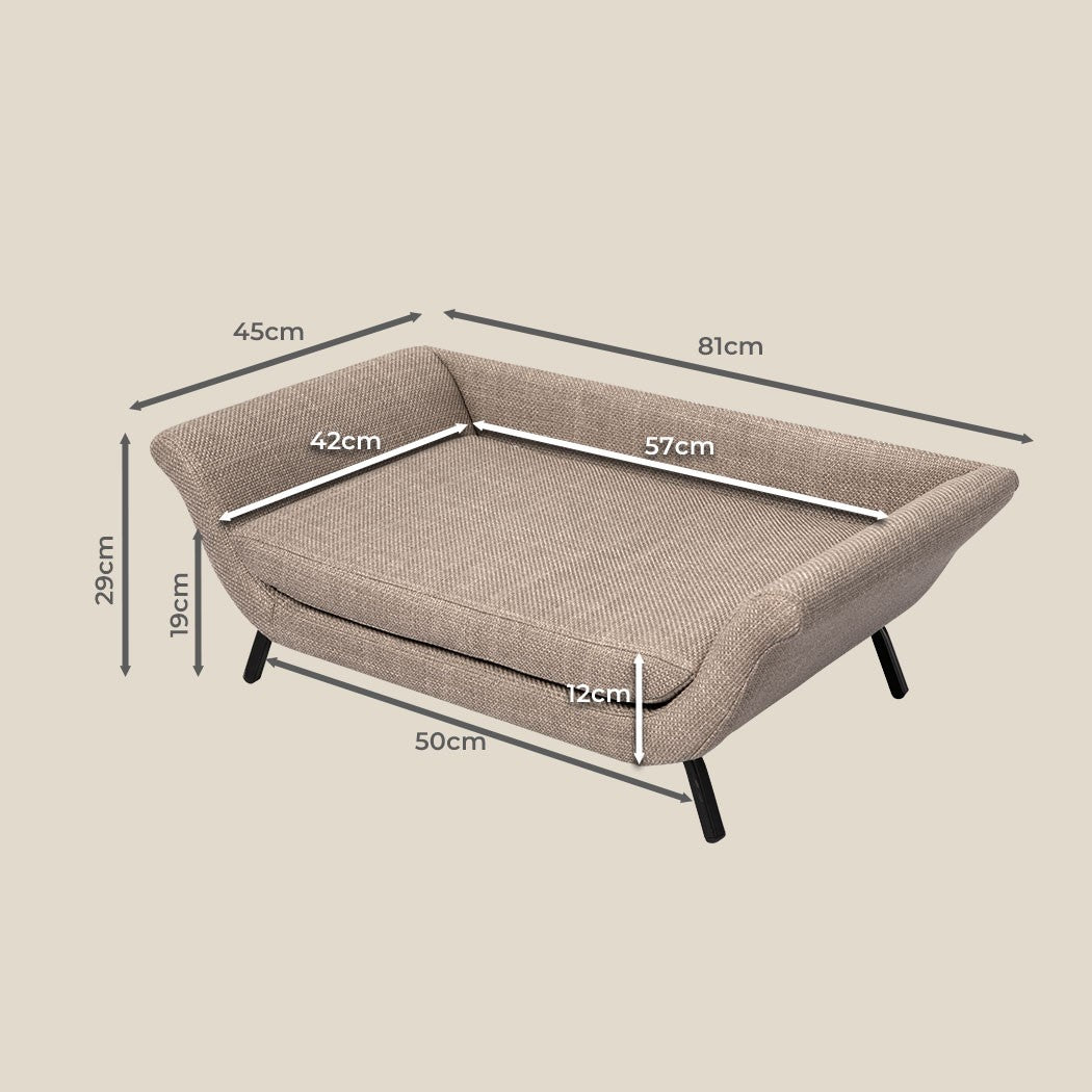 Pets Sofa Bed Raised Elevated Soft Lounge Couch Wooden Frame Heavy Duty