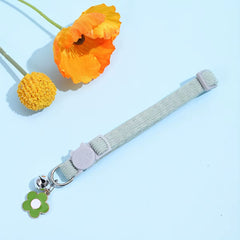 Adjustable Cat Collar with Bell, Safety Snap Hook, Polyester Material, Small Breed Recommended, Flower Charm Design