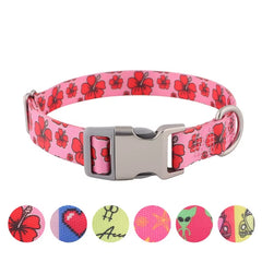 Creative Nylon Dog’S Neck Collar Printing Adjustable Unisex Accessories for Kitten Walking Exercise Durable Pet Puppy Necklace