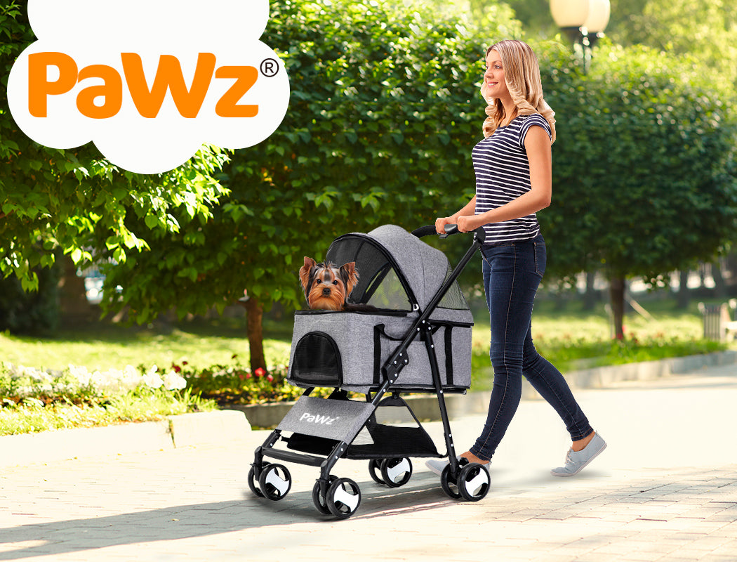 Pawz Pet Stroller Dog Cat Travel Carrier Bicycle Trailer Pram Foldable Pushchair