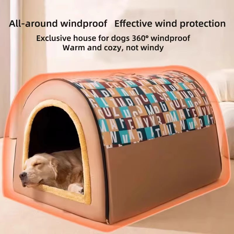 Large Dog House - Think Insulated Material With Removable Roof 2 in 1