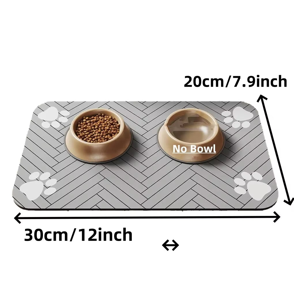 S（Little Kitten ）、M、L Bsorbent Pet Feeding Mat, Waterproof Placemat for Dog & Cat Food & Water Bowls, Quick-Dry Rubber Backing