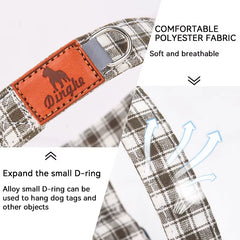 Adjustable Plaid Pattern Pet Collar Polyester Soft Comfortable Fashion Dog Collar Suitable for Medium to Large Dogs Pet Supplies