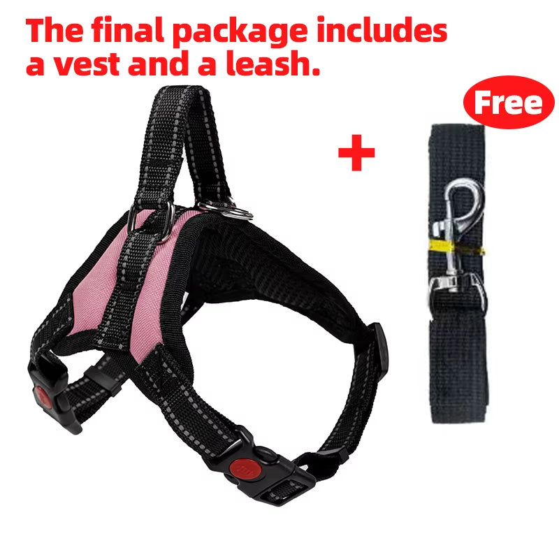 Adjustable Pet Harness with Leash for Dogs and Cats - No-Pull Saddle Vest for Outdoor Walking and Training, Suitable for Small, Medium, and Large Pets