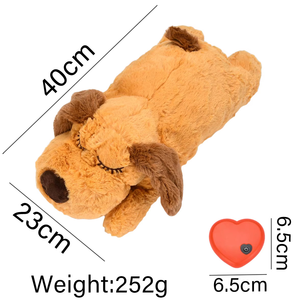 Sleep Aid Dog Heartbeat Toy - Behavioural Training/Anxiety Relief Soft Toy
