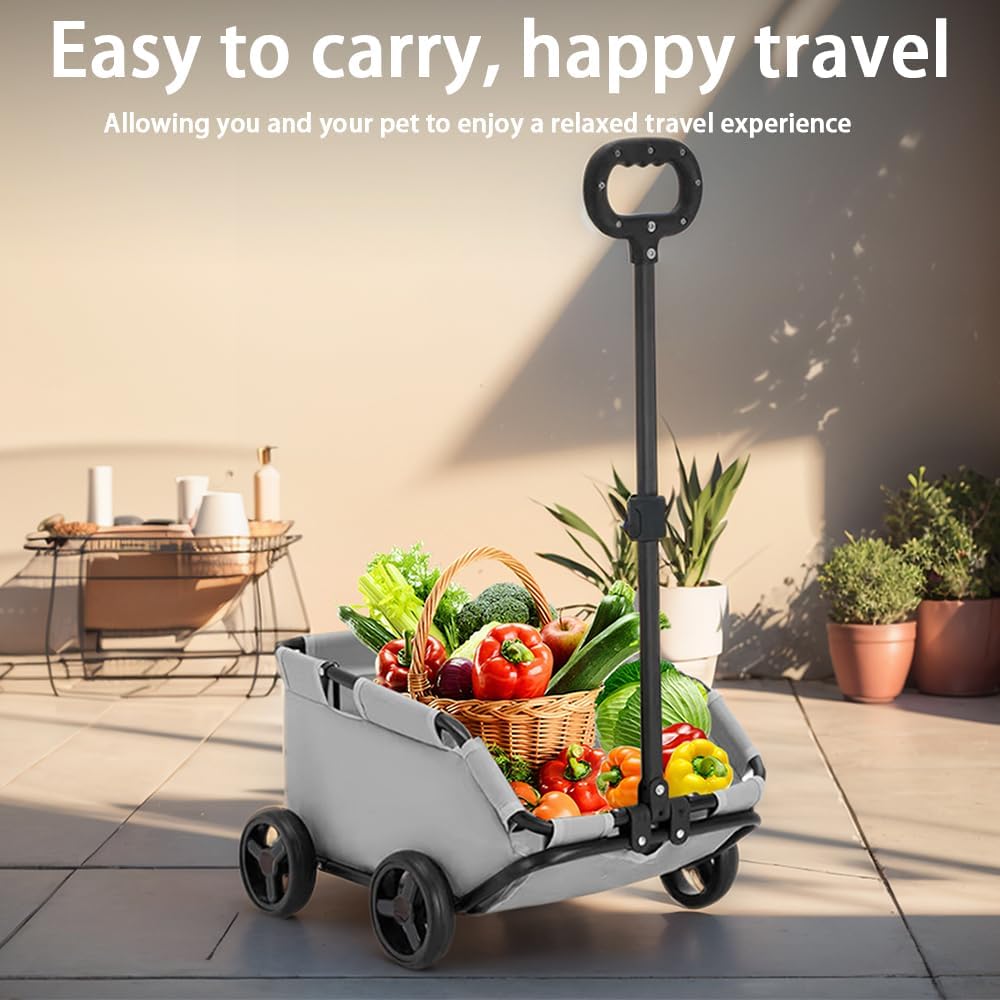 Small Pet Stroller,Folding Dog Pet Stroller,Dog Carrier with Wheels,Pet Travel Cart,360° Rotating Handle,Multi-Functional Cart,For Small Dogs