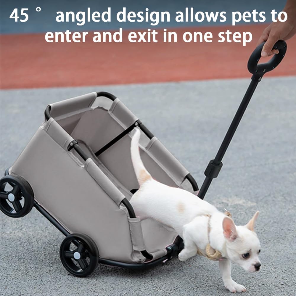 Small Pet Stroller,Folding Dog Pet Stroller,Dog Carrier with Wheels,Pet Travel Cart,360° Rotating Handle,Multi-Functional Cart,For Small Dogs