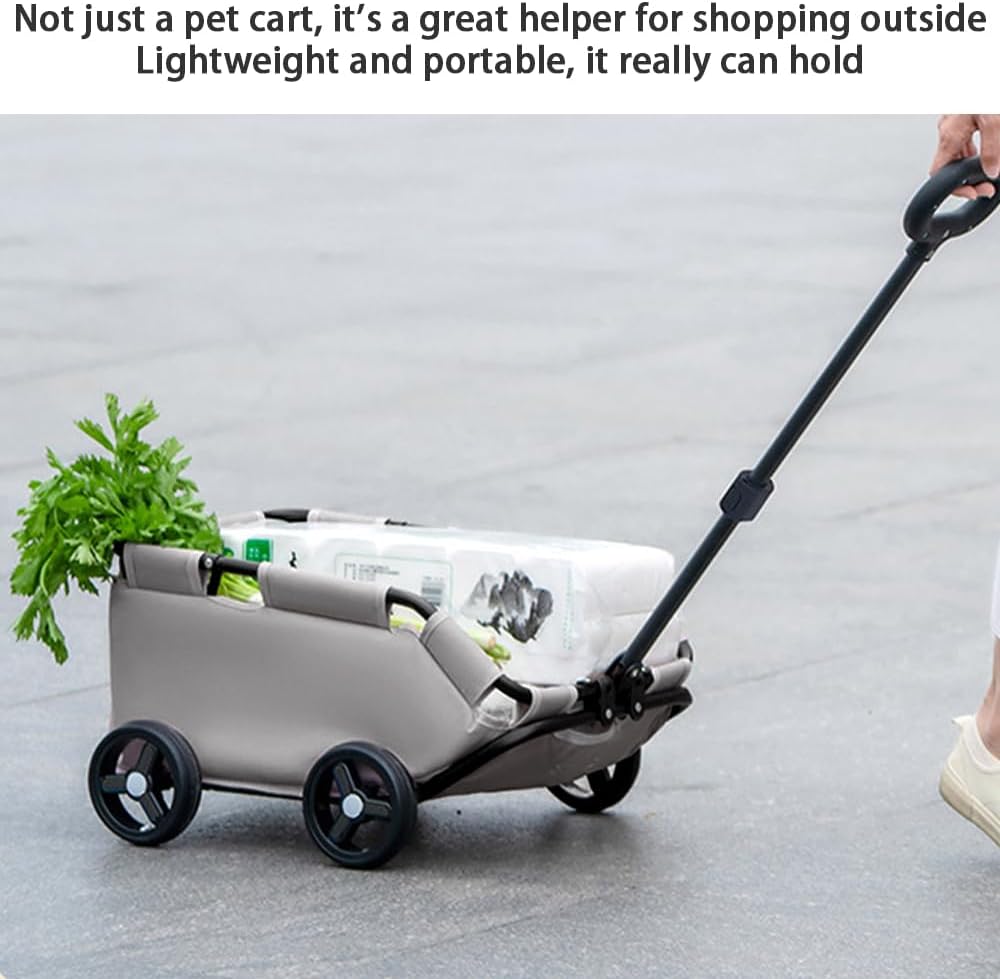 Small Pet Stroller,Folding Dog Pet Stroller,Dog Carrier with Wheels,Pet Travel Cart,360° Rotating Handle,Multi-Functional Cart,For Small Dogs