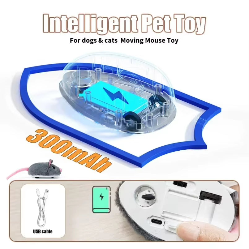 Electric Interactive Plush Mouse Toy for Cats - Smart Movement Pet Accessory