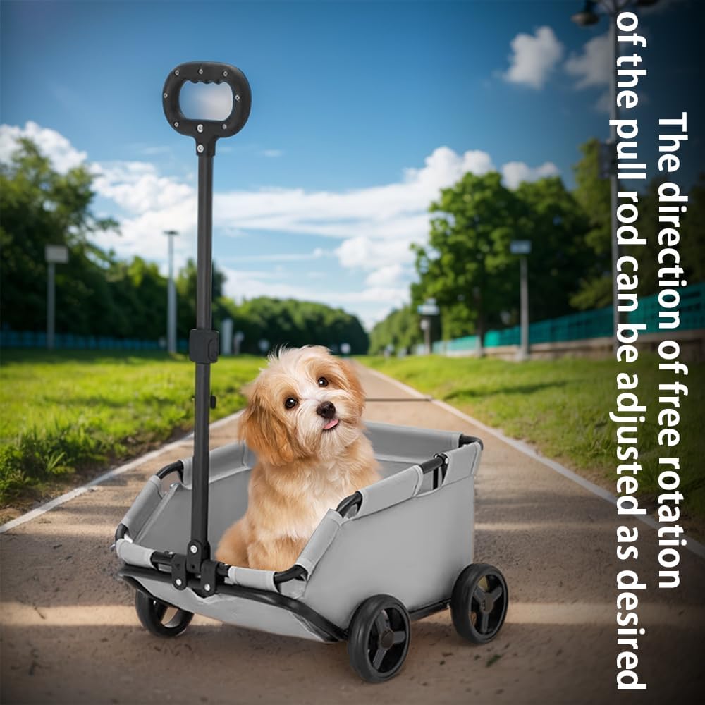 Small Pet Stroller,Folding Dog Pet Stroller,Dog Carrier with Wheels,Pet Travel Cart,360° Rotating Handle,Multi-Functional Cart,For Small Dogs