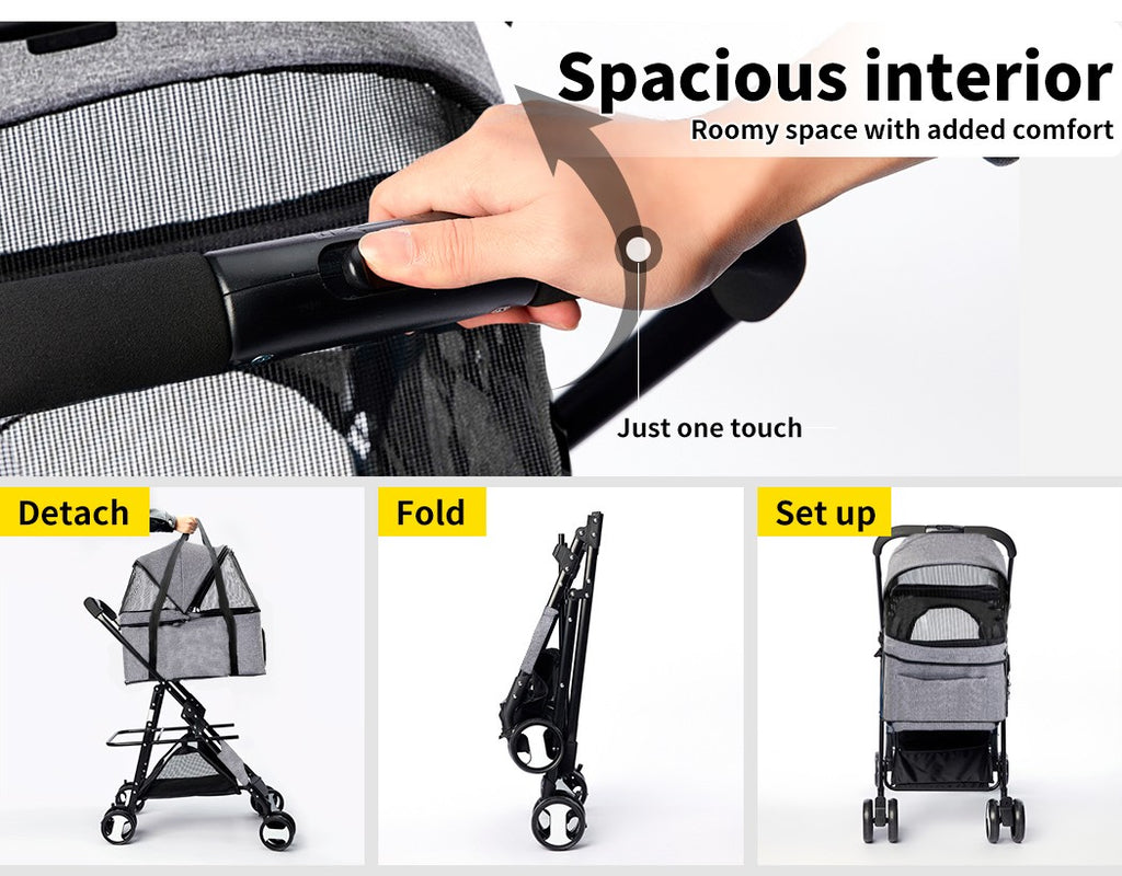 Pawz Pet Stroller Dog Cat Travel Carrier Bicycle Trailer Pram Foldable Pushchair