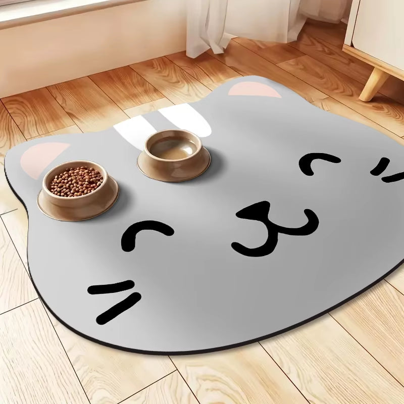 Special-Shaped Diatom Mud Pet Feeding Mat - Super Absorbent Non-Slip Cat and Dog Water Dispenser Mat - Quick-Dry Universal Pet Placemat