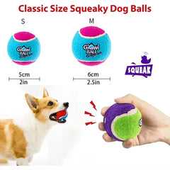 4Pcs/Set Pets Dog Squeaky Tennis Ball Toys Bite Resistant High Bounce Sound Rubber Ball for Small Medium Dogs Training Toy