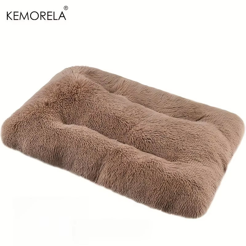 Luxury Large Dog Bed - Plush Fluffy Kennel Mat with Non-Slip Polyester Bottom Washable Durable