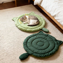 Big Face Cat Style Pet Bed Mat - Breathable All-Season Sleeping Pad for Dogs & Cats - Washable Soft Cushion