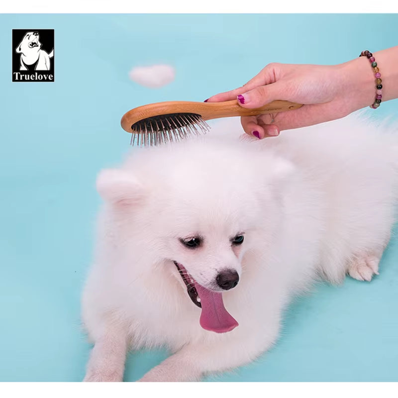 Pet round Comb Bamboo Wood Handle in Cat and Dog Hair Remover Brush Fur Small Medium Large Grooming Gifts TLK19131