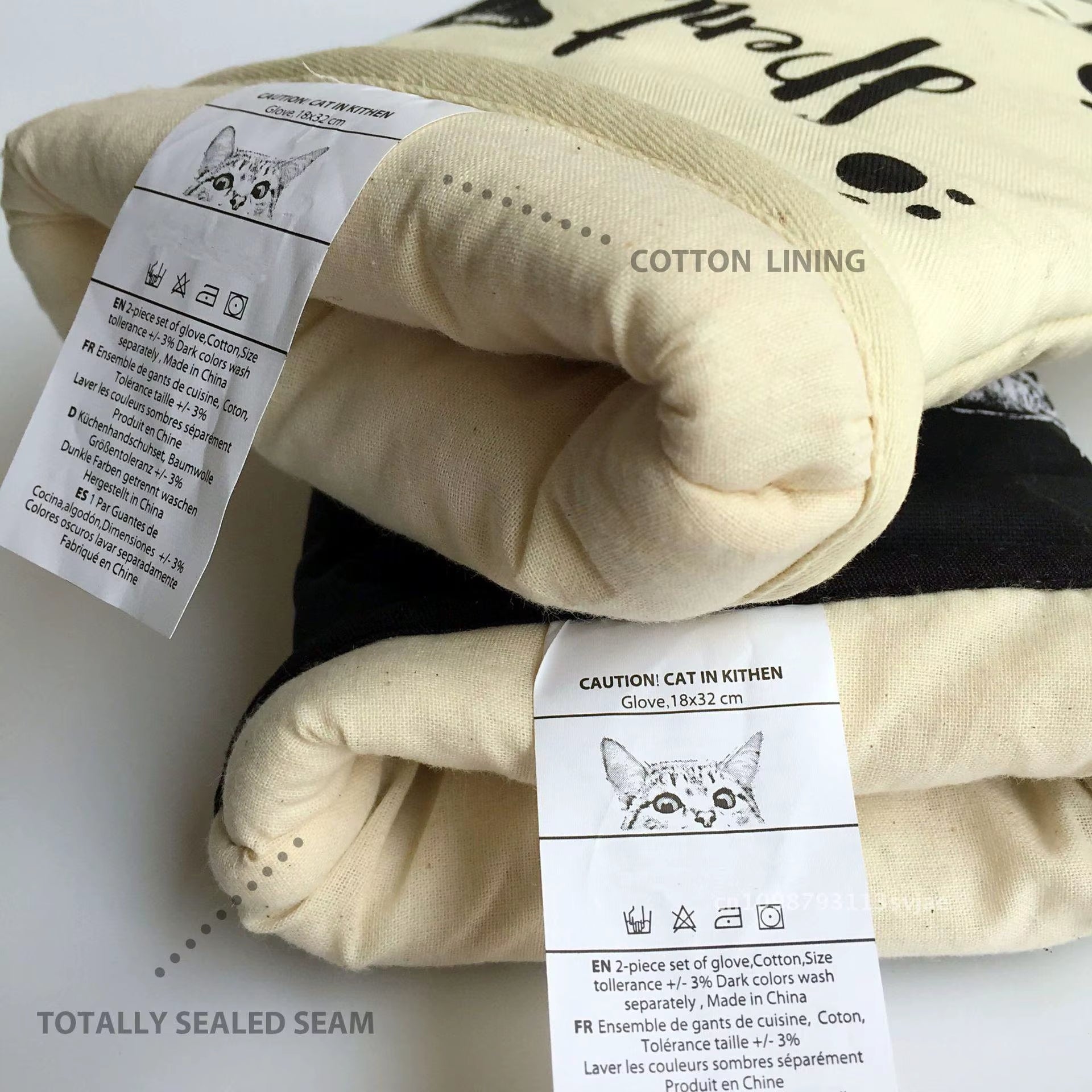 Cat Meow Cotton Oven Gloves - Anti-Scalding