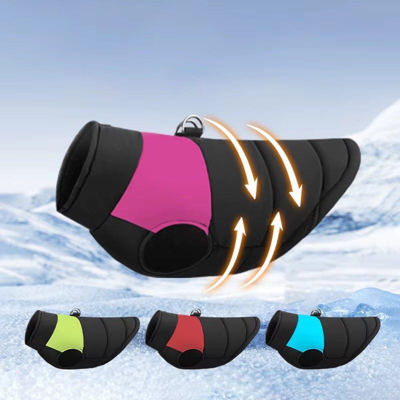 Pet Waterproof Warm Large Dog Vest Cat Puppy Ski Winter Warm Dog Clothes Waterproof Pet Vest Zipper Jacket