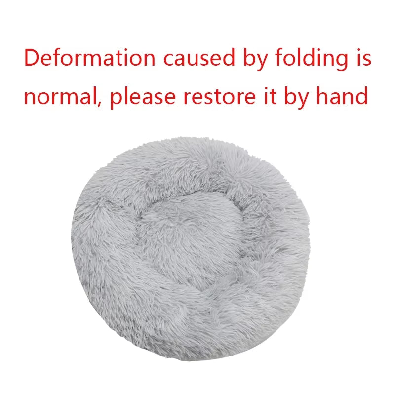 Round Plush Winter Pet Bed - Washable Basket for Small, Medium, and Large Dogs and Cats
