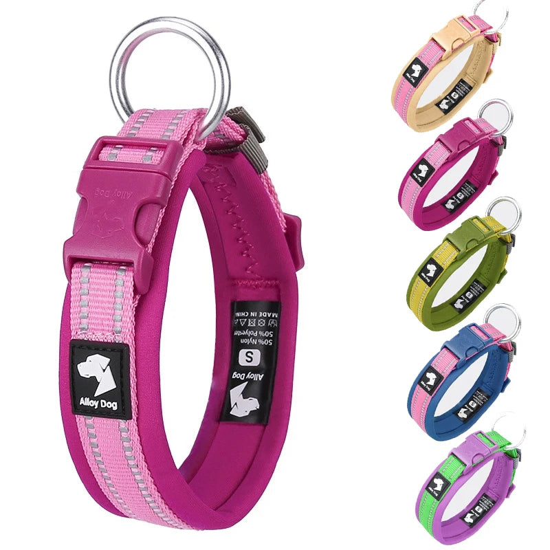 ComfortRide Non-Choke Breathable Dog & Cat Collar and Leash Set – Soft Neoprene Padded Safety Reflective Matching Pet Collar & Leash Bundle
